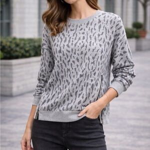 Rails Gray Animal Print Sweater